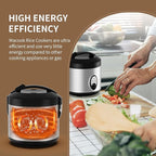 Macook Stainless Steel Rice Cooker with Steamer, 4-Cup Uncooked (1.0L)/8-Cup Cooked, Electric Grain & Vegetable Cooker, Auto Keep Warm for Oatmeal, Soups & Multicooking