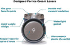 Vacuum Insulated Ice Cream Pint Cooler Keeps Ice Cream Frozen for hours enjoy ice cream anywhere (Coconut White)