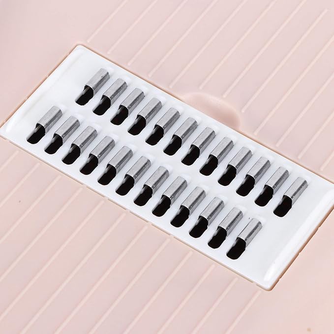 11PCS Vegetable Grater with Container, 6 Blades Violin Shaped Vegetable Slicers Set Peeler Drain Basket Cutting Board Hand Protector for Kitchen (Dusty Pink)
