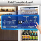 Commercial Display Refrigerator with Glass Door, Upright Beverage Cooler Merchandiser with Reversible Door, Drink Fridge with Door Lock for Restaurant Supermarket Convenience Store, 13.8 Cu.Ft