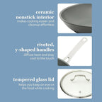 Sur La Table Kitchen Essentials Cool Commune Hard Anodized 10 Piece PFA Free Ceramic Non stick Interior Forged Durable Aluminum Pots and Pans Cookware Set - Black - Induction Compatible