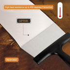 Grill Scraper 2 Pack Stainless Steel Griddle Scraper with 5" Plastic Handle Versatile Food Scraper Tool for Flat Top Teppanyaki BBQ Blackstone Griddle Accessories…