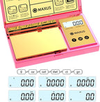 MAXUS Digital Gram Scale with 200g x 0.01g Capacity, Stylish Pink Plated Shining Cover and Platform, Mini Pocket Scale for Food and Jewelry