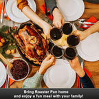 14.6 Inch Roaster Pan, Enamel Oval Turkey Roasting Pan with Domed Lid - Mother's Gift, Covered, Non-sticky, Free of Chemicals - Rôtissoire Chicken Meat Roasts Casseroles & Vegetables (14.6 Inch)