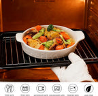 TONGDAHE Oval Au Gratin Baking Dishes Set of 4 9" x 5" 19 oz Classic white Ceramic Oven Safe & Heat Resistant With Handles for Small Mini Casseroles Cooking & Serving