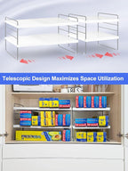 Cirhy Kitchen Wrap Organizer, Expandable Pantry Organizers and Storage, 3-Tier Foil and Plastic Wrap Organizer for Cabinet, Adjustable Shelf for Tin Foil, Ziplock Box, Saran Wrap (9.8-15.6")