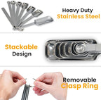 Stainless Steel Measuring Spoons Set of 13, Includes 7 Rectangular Measuring Spoons, 1 Leveler & 5 Tiny Spoons, Compact Spoons Design for Spice Jars, Ideal for Dry and Liquid Ingredients