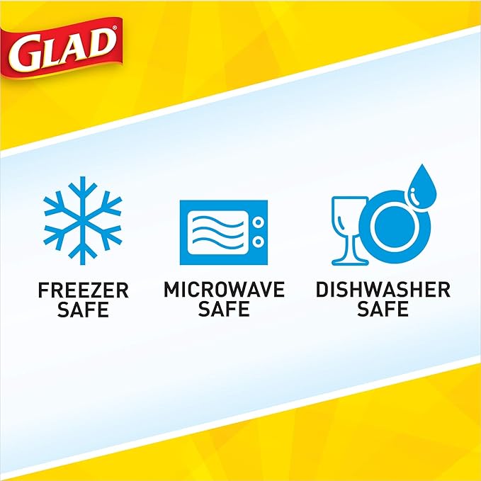 Glad GladWare XL Square Food Storage Containers with Lock Tight Lids, Family Size No BPA Plastic Containers for Leftovers and Meal Prep, Reusable Dishwasher Safe, 104 Oz, 3 Count - 3 Pack