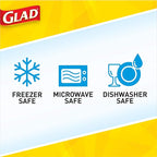 Glad GladWare Medium Rectangle Food Storage Containers with Lids, BPA Free Plastic for Soups Salads and Meal Prep, Airtight Leak Resistant, Microwave Dishwasher Freezer Safe, 24 Oz, 5 Count