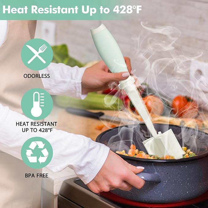 Upgrade Meat Chopper, Heat Resistant Meat Masher for Hamburger Meat, Ground Beef Smasher, Nylon Hamburger Chopper Utensil, Ground Non Stick Mix Chopper Mix Potato Masher Tool (White)
