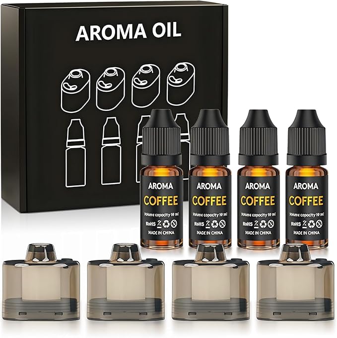 Cocktail Bubble Smoke Gun Accessories, 10ml, Includes 4 Contains, 4 Aromatic Flavor Oils, Coffee Flavor