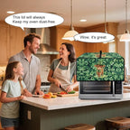 Highland Cow Four Leaf Clover Print Toaster Oven Cover Microwave Cover for Kitchen Countertop Appliance Dust Protector Decorative Oven Accessories for St. Patrick's Day Decor, Green, S