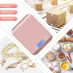 Digital Shipping Scale,Stainless Steel Panel, Accurate Portable Postal Scale for Packages, Small Business,Kitchen, Food, Handmade, Liquids, and Boutique (Rose Gold Rechargeable(10kg/1g))