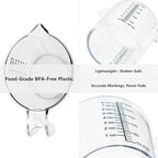 16 oz (2 Cup) Liquid Measuring Cup, Food-Grade Plastic Measuring Cup with Laser-Etched Markings, Clear Single Measuring Cup