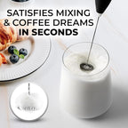 Zulay Kitchen Handheld Milk Frother with Duracell AA Batteries – Ultra Fast Electric Mixer & Foam Maker, Easy-Clean Drink Mixer for Coffee & More