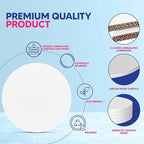 RICCLE Cake Boards - 8 Inch Cake Drums - Smooth-Edged Pack of 12 Cake Drums - Sturdy Cake Boards 8 Inch Round - Bend Resistant Multi-Layered Cake Base for Minimalist Displays