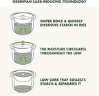 GreenPan Carb Reducing Electric Rice Cooker, 4 Cups Uncooked/8 Cooked Rice, 10 Presets, LED Display, Healthier Meals, Delay Timer, PFAS-Free Ceramic Nonstick Removable Bowl, Cool Touch, Steam, Cream