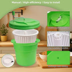 5 Gallon Salad Spinner,Large Capacity Vegetable Friuts Salad Dryer,Commercial Manual Salad Mixer for Restaurants Kitchen & Catering,Green & Orange. (Green, 5 Gallon)