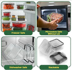 44 Pcs Food Storage Containers with Lids Airtight- (22 Stackable Boxes-22 Lids) Plastic Meal Prep Container for Pantry Kitchen Organization, Microwave, Dishwasher, Freezer Safe -100% Leak Proof