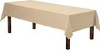 Gee Di Moda Rectangle Tablecloth - 60 x 84 Inch Beige Table Cloth for 5 Foot Rectangle Tables - Heavy Duty Washable Fabric - for Holiday Party, Dinner, Weddings, Baby Shower & Events