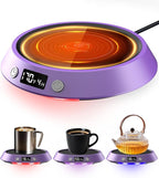 Kepwam Coffee Mug Warmer - 50W Electric Coffee Warmer for Desk 3 Temp Settings & 2-9 Timer Smart Cup Warmer for Desk Candle Warmer Plate with LED Lights Beverage Tea Milk Warmer for Home & Office