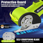 Cordless Electric Scissors，Cardboard Cutter Heavy Duty Scissor with 3 Blade, Safety Lock & Extra Blade，Rotary Cutter for Cardboard Fabric Plastic Leather Green