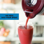 Kenmore Countertop Blender – Electric Mixer for Smoothies, Ice Crush & Pulse Function, Heavy Duty Tritan plastic Pitcher licuadora With 6 Speed, Kitchen Appliance, Dishwasher-Safe Jar, Red