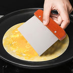 IMIKEYA Stainless Steel Pancake Scraper and Crepe Spreader Set, Small round Spreader and Scraper, Household Cooking Tool for Crepe, Tortilla, and Egg Pancake Preparation, 2pcs Kitchen
