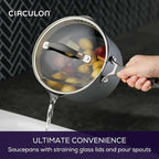 Circulon A1 Series with ScratchDefense Nonstick Induction Pots and Pans Cookware Set, Induction Cookware, Kitchen Essentials, 9-Piece, Graphite