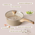 SENSARTE Ceramic Nonstick Sauce Pan with Lid, 1.5 Quart Small Saucepan, Cooking Pot with Stay Cool Handle, Non toxic Kitchen Sauce Pot, Non stick Saucier Pan, Induction Pot, PFOA PTFE PFAS PFOA Free