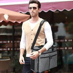 Bartender Bag, Bartender Kit Travel Bag for Cocktail Shaker Set, Portable Carrying Case with Compartments for Wine Bottles, for Travel Home Indoor Outdoor Party(Bag Without Tools)