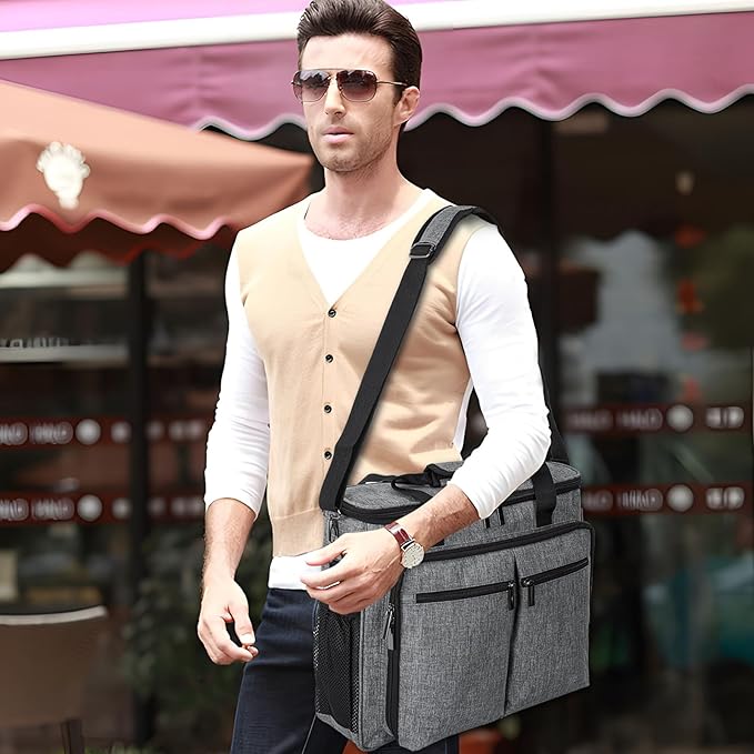 Bartender Bag, Bartender Kit Travel Bag for Cocktail Shaker Set, Portable Carrying Case with Compartments for Wine Bottles, for Travel Home Indoor Outdoor Party(Bag Without Tools)
