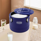 Eapmic 31.7Qt Insulated Food Container, Stainless Steel Container, 30L Commercial Soup Carrier 6 Hours Heat Preservation for Hot and Cold Food Storage Restaurant Canteen Home Lunch Use (Blue, 30L)