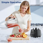 Blender Smoothies, 102oz Large Capacity Kitchen Blender, 1000Watts Motor, 2-in-1 Professional Countertop Blenders and Grinder Combo Frozen Fruit, Ice Crush, Nuts, BPA-Free - Black