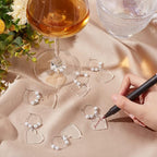 BENECREAT 20pcs Acrylic Blank Wine Glass Charms, Heart/Flat Round Charms for Birthday Holiday Wedding Party