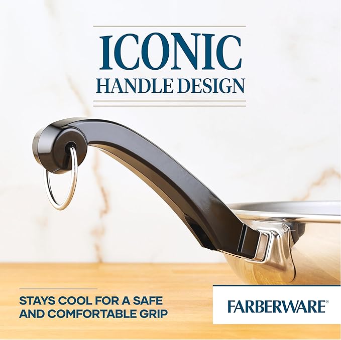 Farberware Classic Stainless Steel Frying Pan Set / Fry Pan Set / Stainless Steel Skillet Set - 8.25 Inch and 10 Inch, Silver