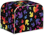 JEOCODY Colorful Mushroom Toaster Fabric Quilted 2 Slice Toaster Appliance Dust-proof Cover for Kitchen Small Appliance Dust Cover and Fingerprint Protection