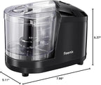 Reemix 1.5-Cup One-Touch Electric Food Chopper, 100W Mini Food Processor Meat Grinder, Mix, Chop, Mince and Blend Vegetables, Fruits, Nuts, Meats, Stainless Steel Blade (Black)