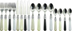 The Original Brink House Glam Mix & Match Stainless Steel Cutlery Set with Assorted Baroque Handles / 16 pieces with Metal Stand, Lifestyle utensils set for home, first apartment, dorm, dinner parties