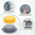 To encounter 44 Pieces Silicone Round Cake Pans Set, 3 Sizes Silicone Fluted Cake Pan Set with Reusable Baking Cups, Food Grade Baking Molds for Brownie, Bread, Muffin, Light Grey