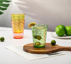 14-ounce Plastic Tumblers, Acrylic Drinking Glasses, set of 6 Multicolor Reusable Plastic Cups, Stackable, BPA-Free, Shatter-Proof, Dishwasher-Safe