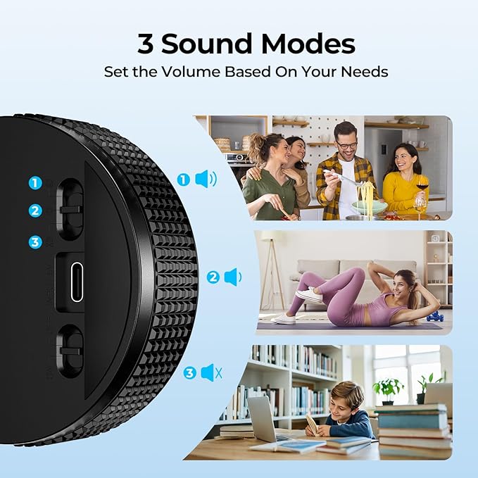 Digital Kitchen Timer, Large Display Magnetic Countdown Countup Timer, 3 Preset Times (5, 15, 25),Volume & Brightness Adjustable for Cooking Classroom Studying, Easy for Kids (Black,2Pcs)