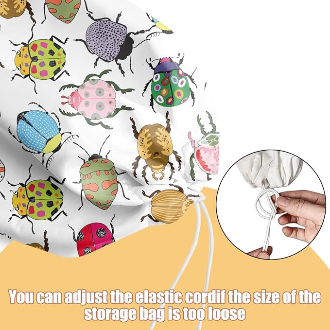 Insect Beetle Plastic Bag Holder, Wall Mount Grocery Bag Holder, Plastic Storage bag, Pull Rope Free Adjustment, Plastic Bag Holders for Grocery Bags, Plastic Bag Dispenser for Home Kitchen