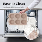 Vinino 2Pack Jumbo Silicone Muffin Pans for Baking with Metal Reinforced Frame, 6 Cups Large Size Nonstick Silicone Cupcake Pan, BPA Free Oven Dishwasher Safe Baking Mold for Muffins Cupcakes