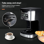 Programmable Coffee Maker 12 Cup Brew & Drip coffee machine, Fully Automatic, 1-4 Cup Setting, Stainless Steel,Keep- Warm Function, Household, Home and Office,Black