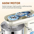 Dough Mixer 8.45 QT Electric Mixer - 660W 6 Speed Large Capacity Kitchen Stand Mixer with Whisk Dough Hook Mixing Beater Household Food Mixer for Baking Cakes Cookie Bread Salad