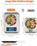 Ataller Smart Food Scales with Nutritional Calculator, Smartphone App with 26 Nutrients Tracking, Calorie, Marco, Digital Kitchen Weight Grams and Ounces for Weight Loss, 11 Pounds, Stainless Steel