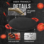 Indoor Smokeless Electric Griddle, 2026 Upgraded 1500w Portable Electric Korean BBQ Grill, Non-stick Round Grill Pan for BBQ, Tortillas, Steaks, Burgers, Pancakes (14.2in)