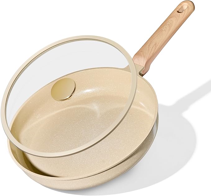 CAROTE 10" Frying Pan Set, Non-Toxic PTFE & PFOA Free Fry Pan & Omelet Pan, Compatible with Induction, Ceramic, Gas Cooktops