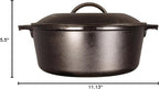 Lodge Cast Iron Dutch Oven - Loop Handle Cooking Vessel - Even Heat Retention - Oven-Safe, Versatile Pot - Handle Holders Included - 5 Quart